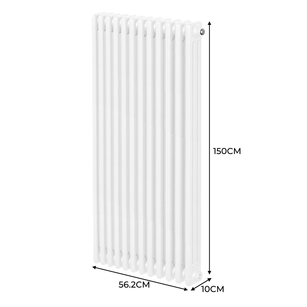 Traditionell 3-pelars radiator - 1500 x 562 mm - vit
