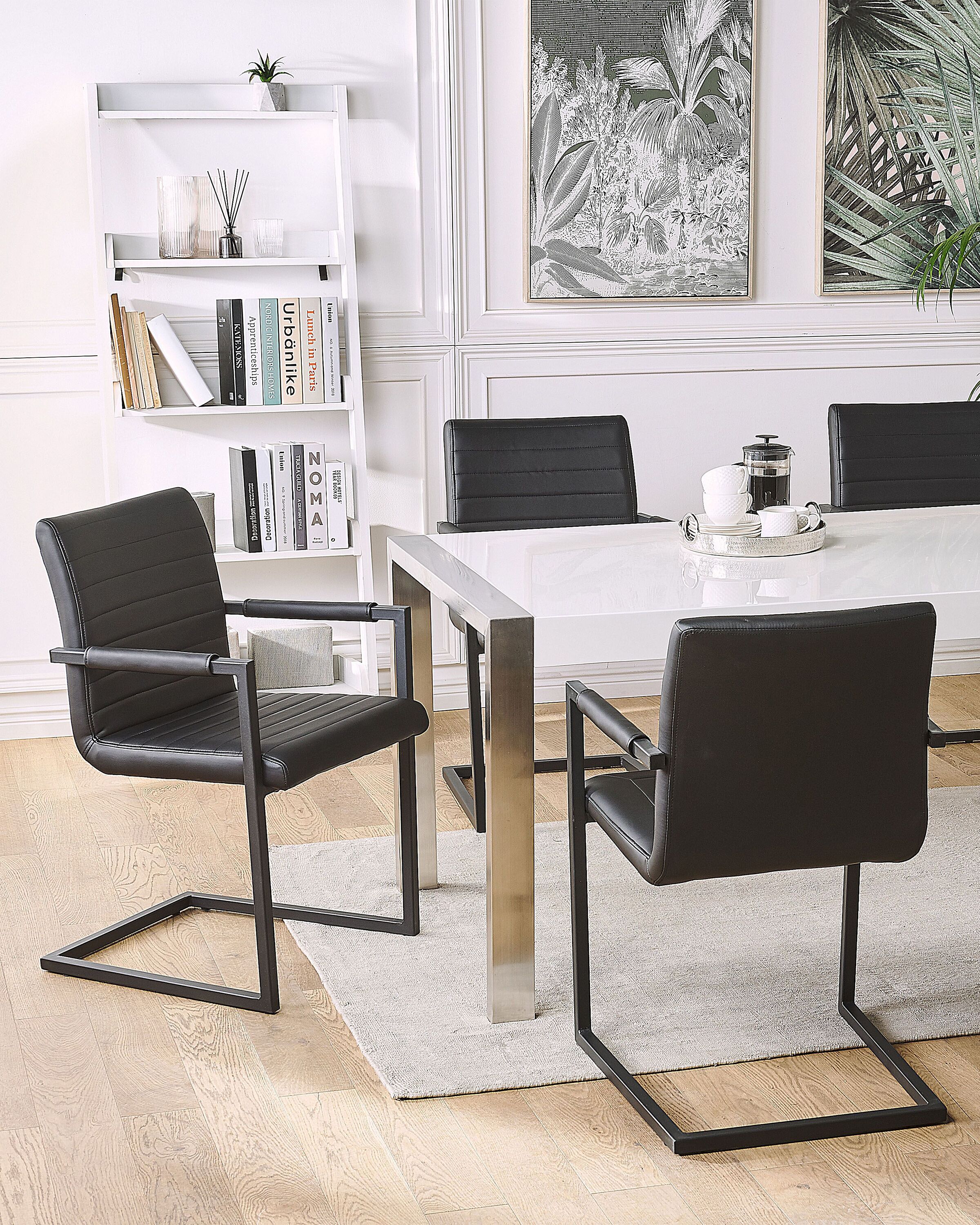 Set med 2 konferensstolar BUFORD Konstläder Svart