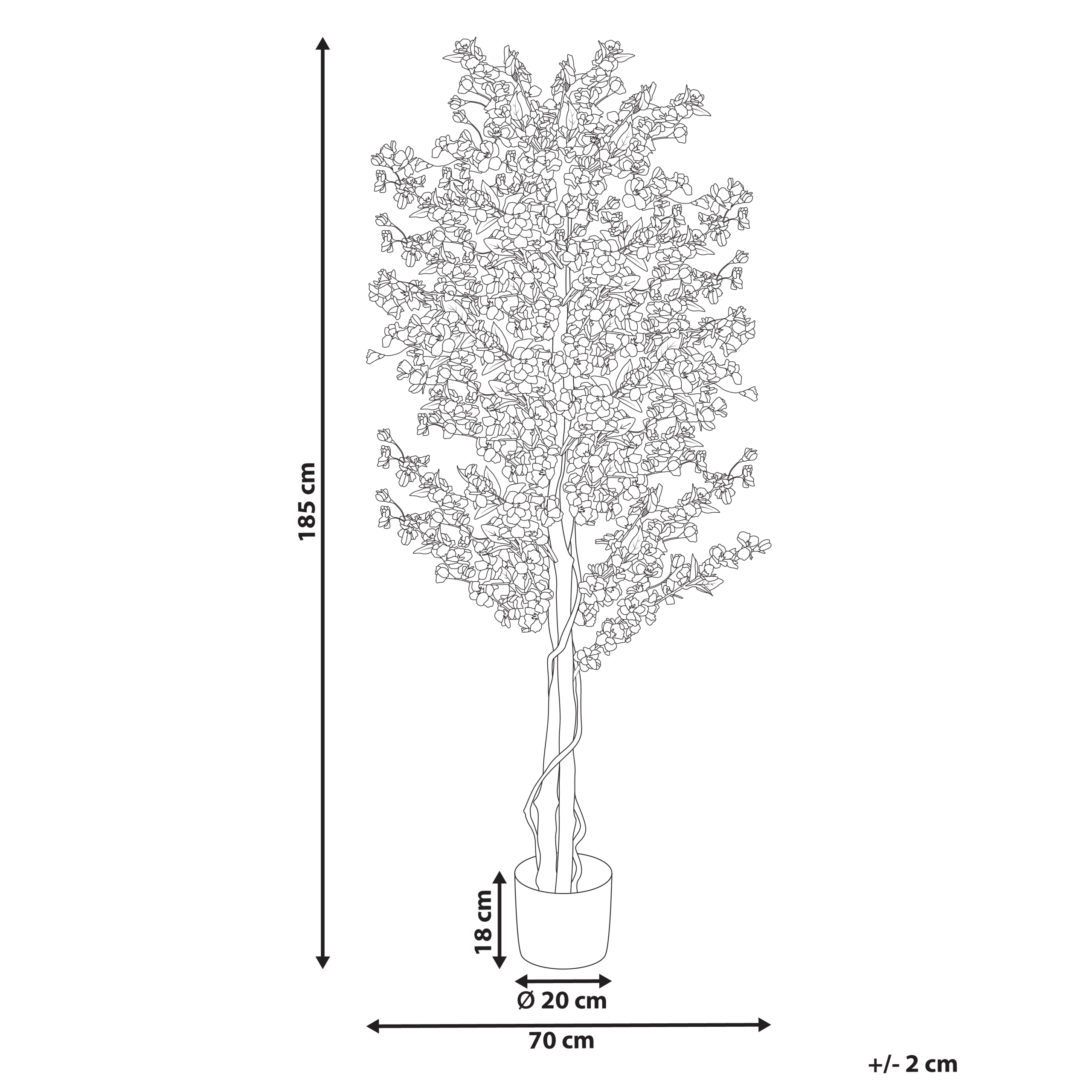 Konstgjord växt SAKURA 185 cm Rosa