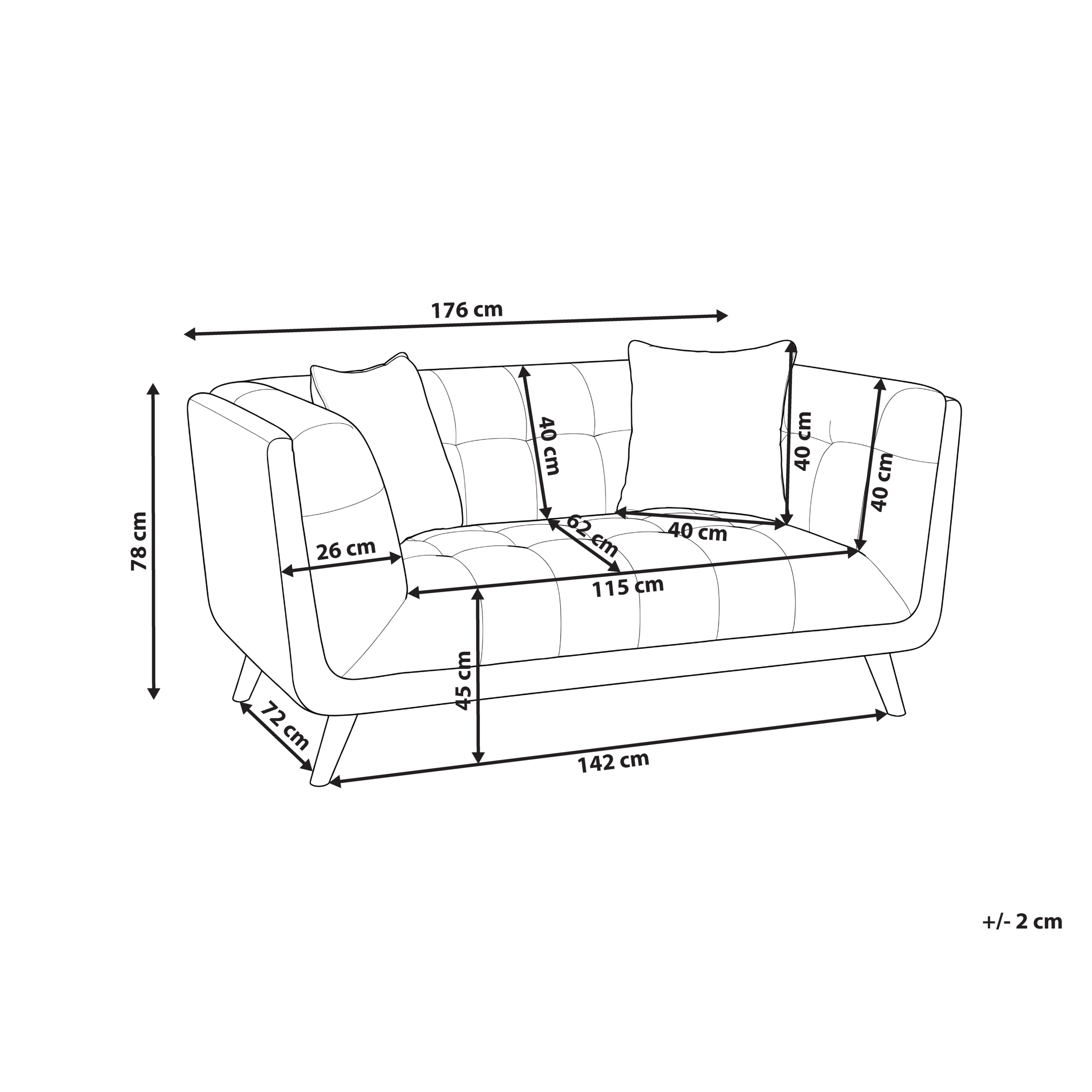 Soffa 2-sits HABO Senapsgul