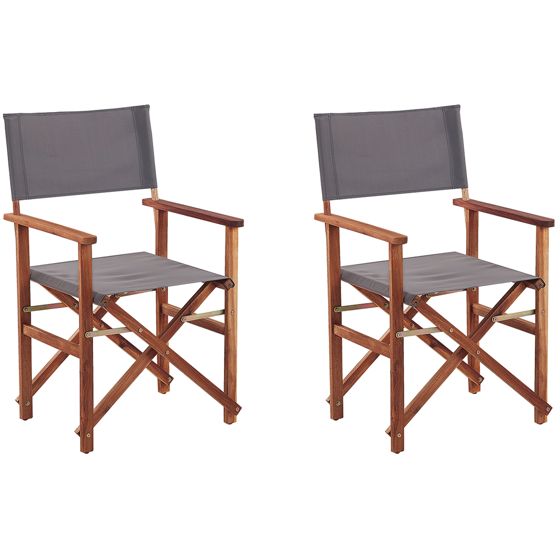 Set med 2 trädgårdsstolar CINE Akaciaträ Grå