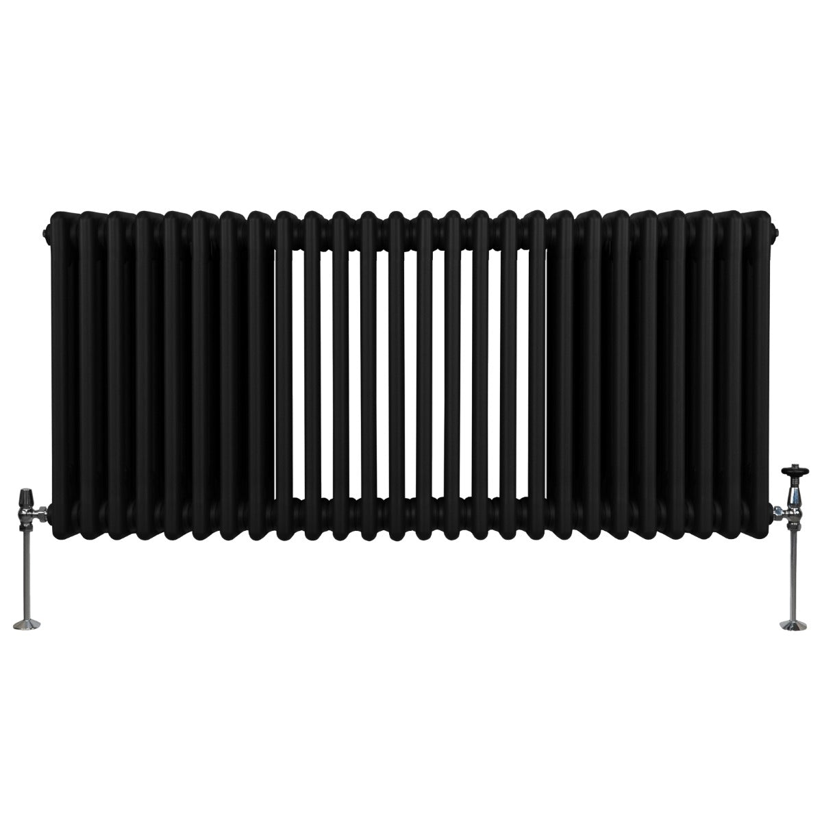 Traditionell 3-pelars radiator - 600 x 1192 mm - svart