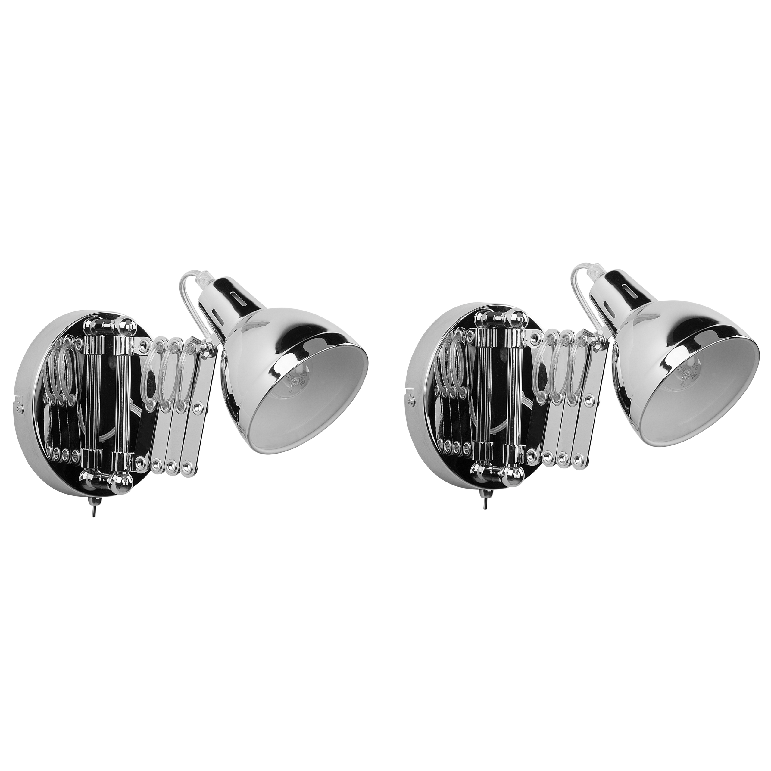 Set med 2 vägglampor HARRINGTON Justerbar Metall Silver
