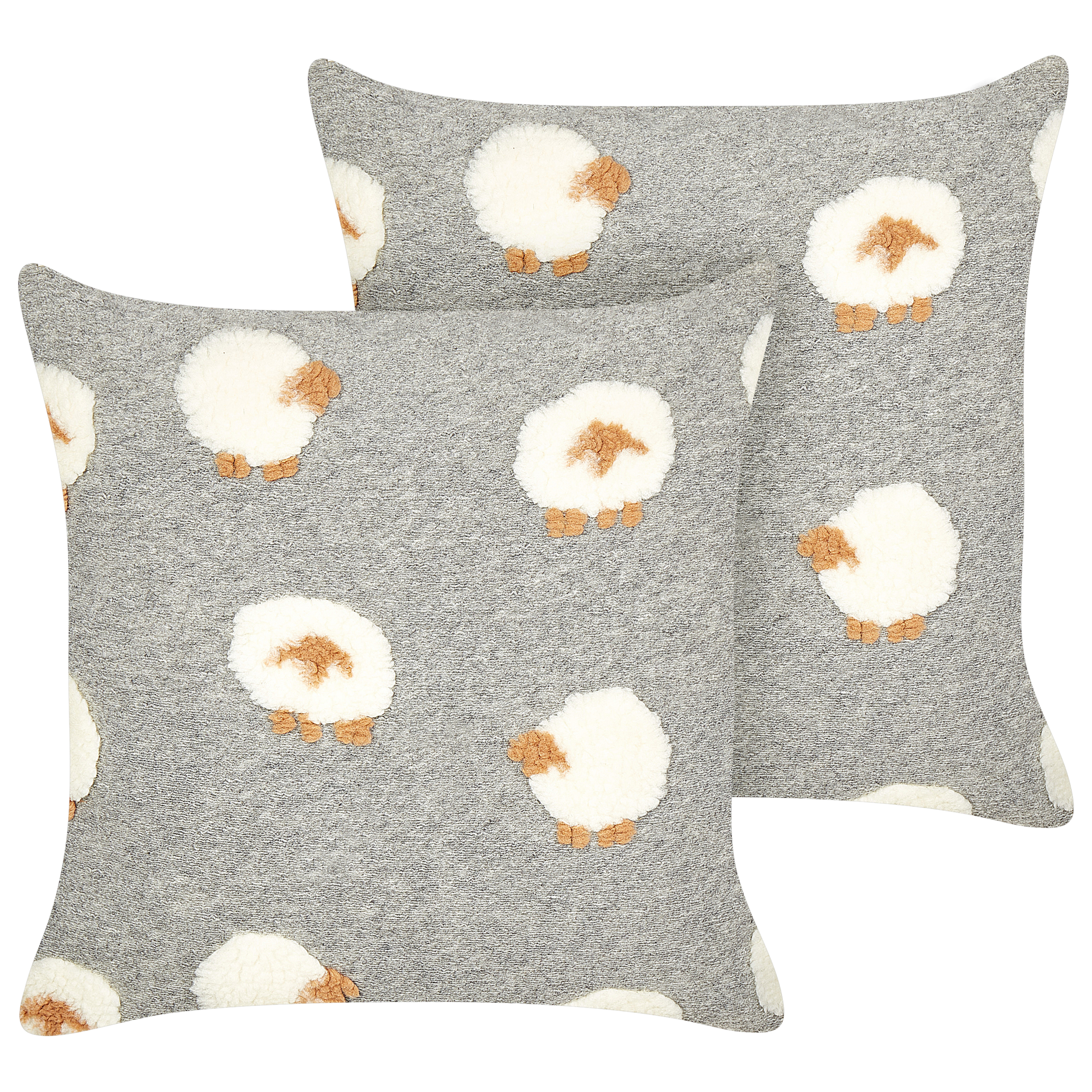 Set med 2 prydnadskuddar EINADIA 45 x 45 cm Grå