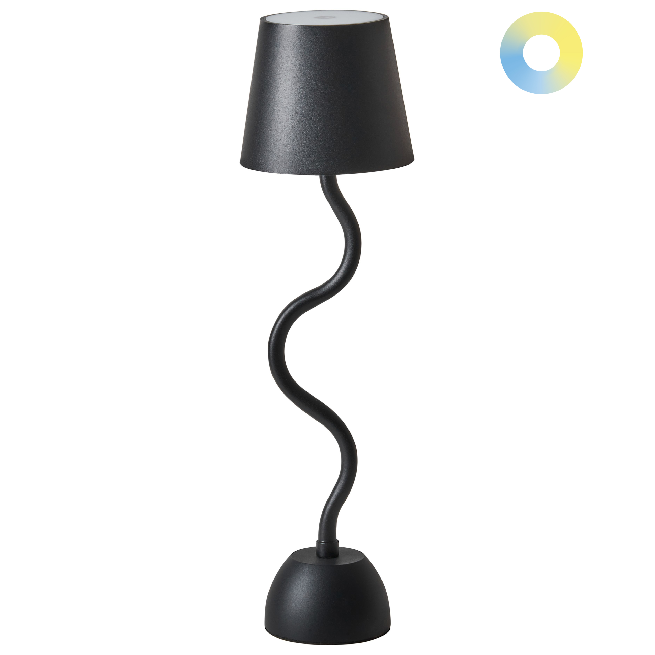 Trådlös LED-bordslampa VOUGA med dimmer Metall Svart