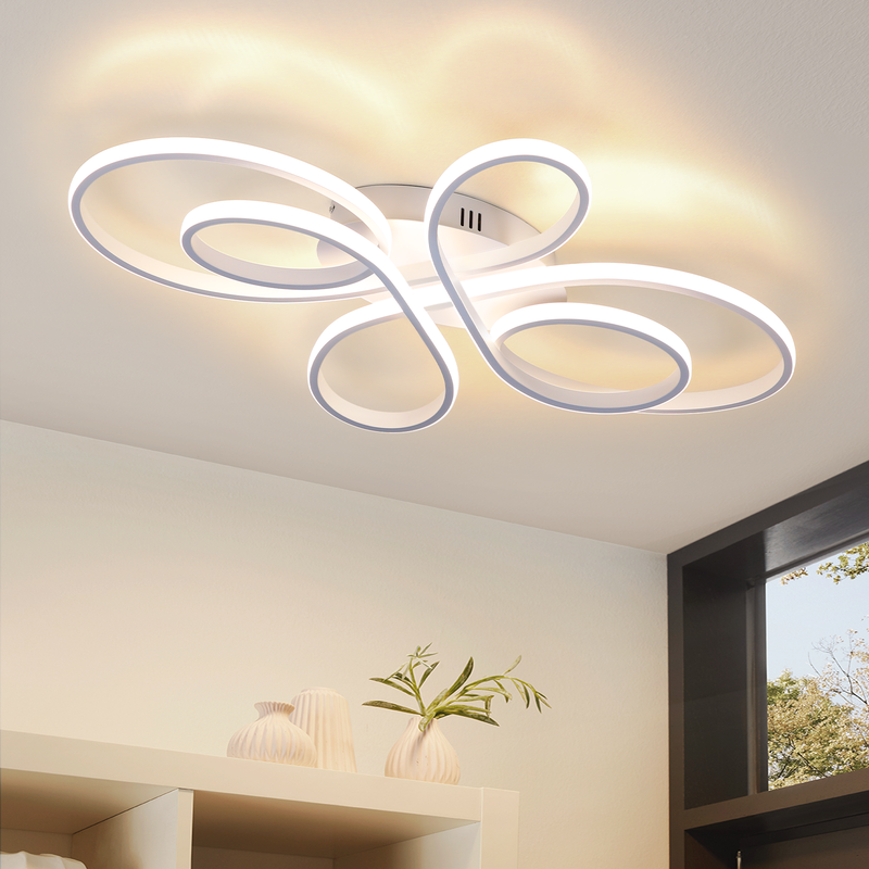 NETTLIFE LED-taklampa vardagsrum taklampa: 30 W 40 cm kökstaklampa, vit 3000 K
