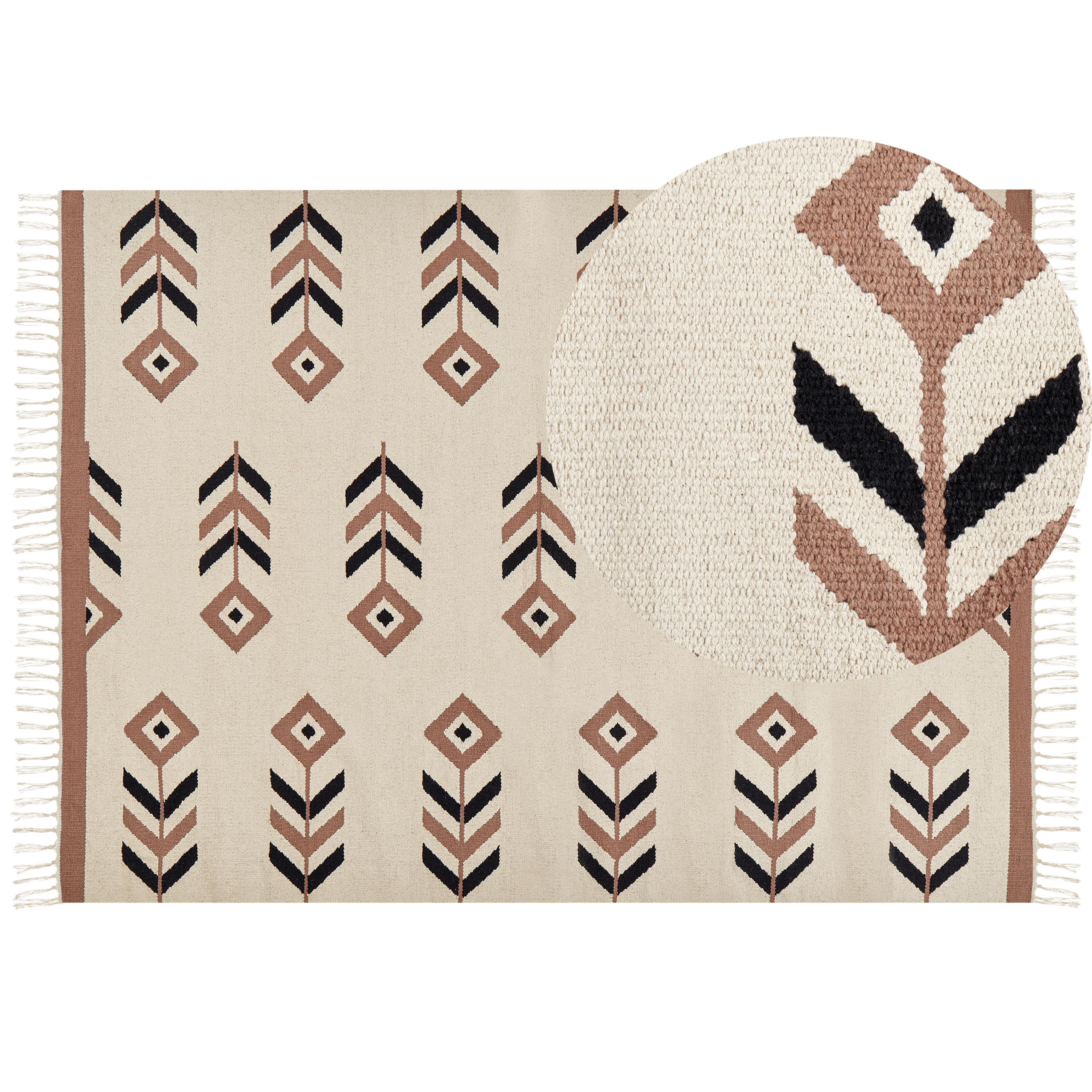 Matta NIAVAN Beige 200 x 300 cm Kelim Bomull