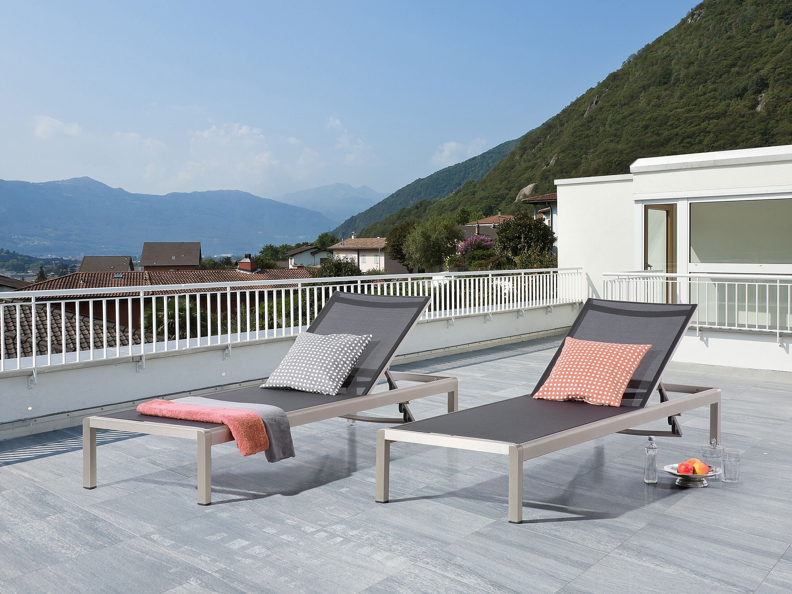 Solstol FOSSATO Metall Svart