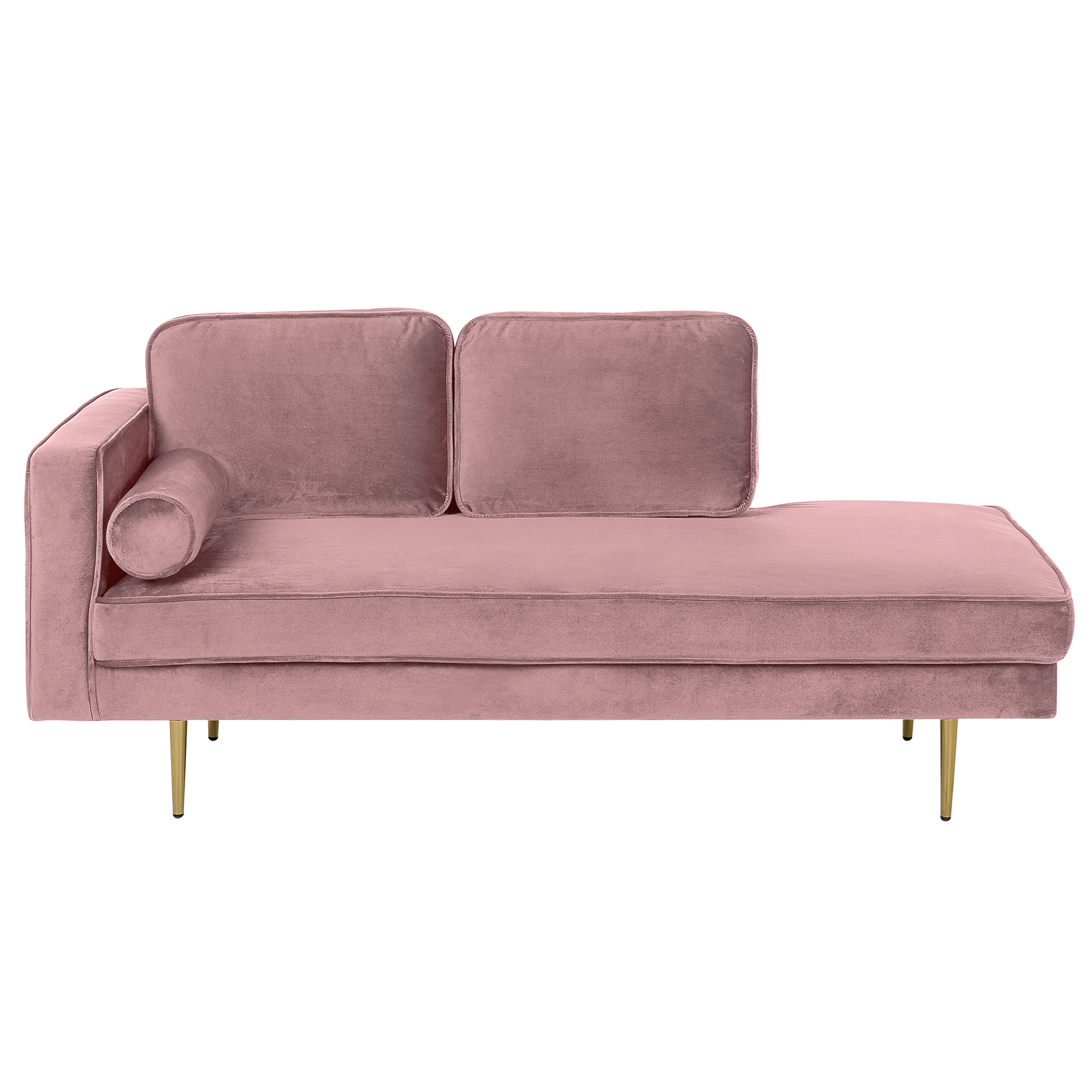 Vänstervänd schäslong MIRAMAS Sammet Rosa
