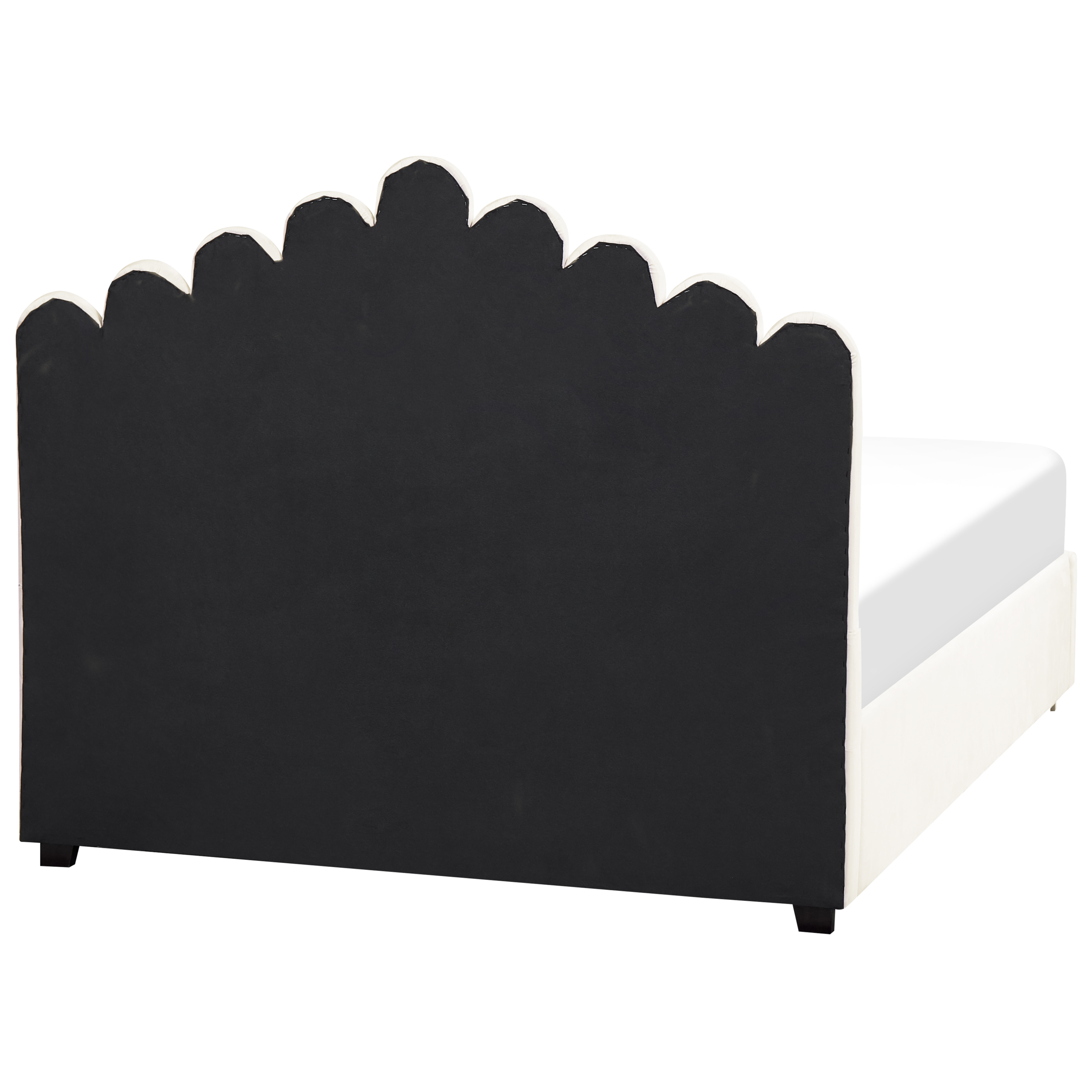 Säng med förvaring VINCENNES Sammet Off-White 140 x 200 cm
