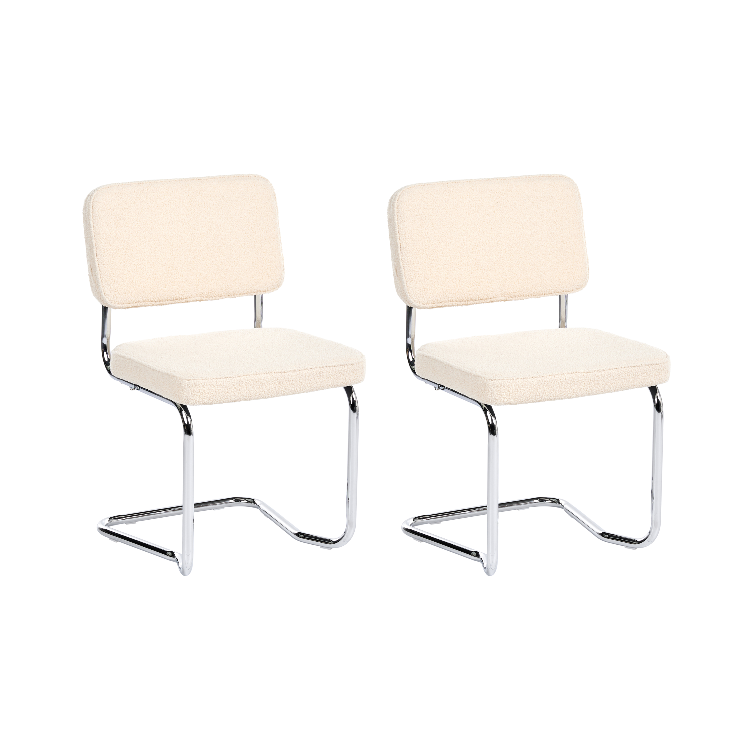 Set med 2 matstolar IRWIN Bouclé Ljusbeige