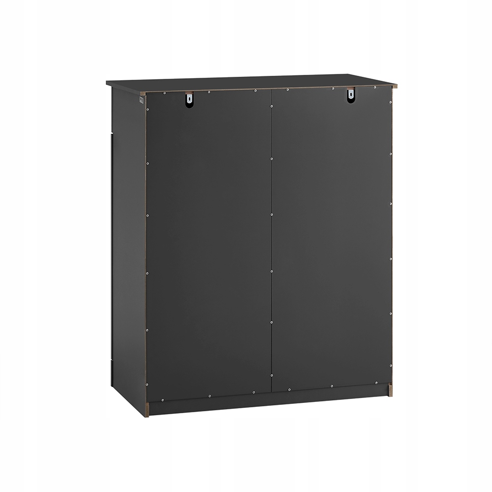 SoBuy BZR33-II-SCH Badrumsskåp med tvättställ - Platsbesparande badrumsskåp med 2 lådor och 2 utdragbara påsar - Tvättställ för entré eller kök i MDF, Svart, 78x38x90cm
