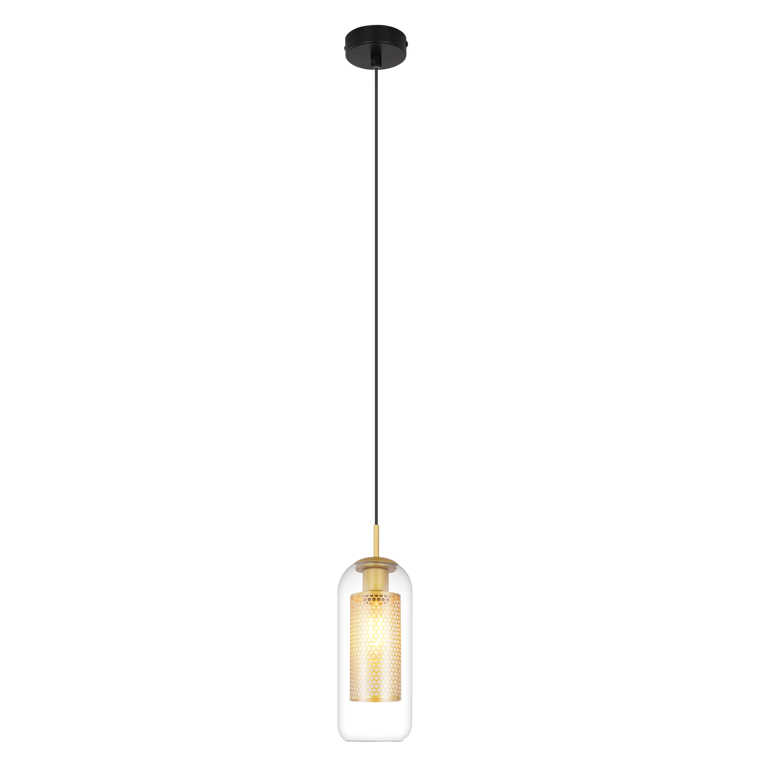 NETTLIFE Vintage - pendellampa, 1 låga, svart, höjdjusterbar, E27