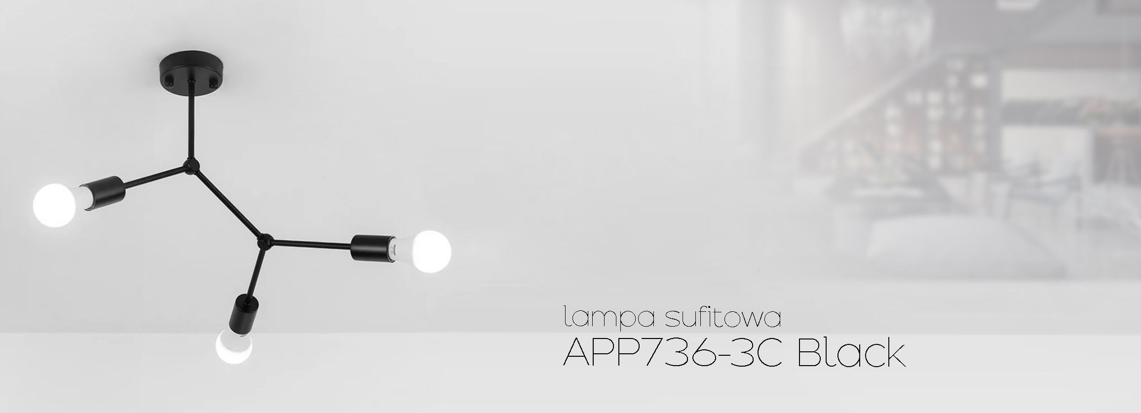 TOOLIGHT taklampa APP736-3C Svart 40x40x45cm