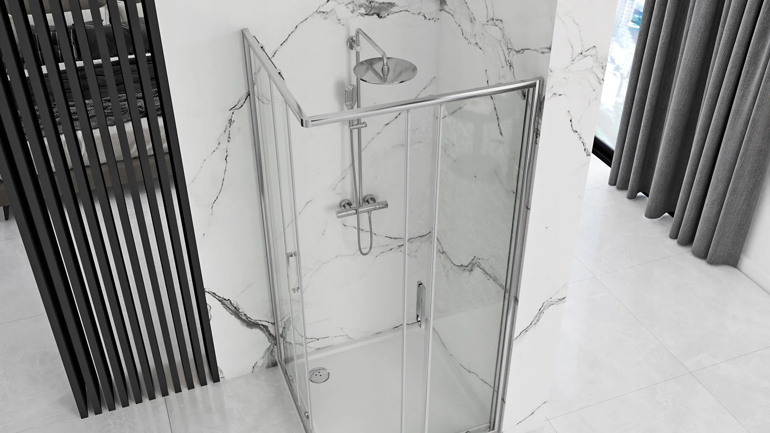 REA Duschkabin PUNTO 80X80 Krom, 80x80x190cm
