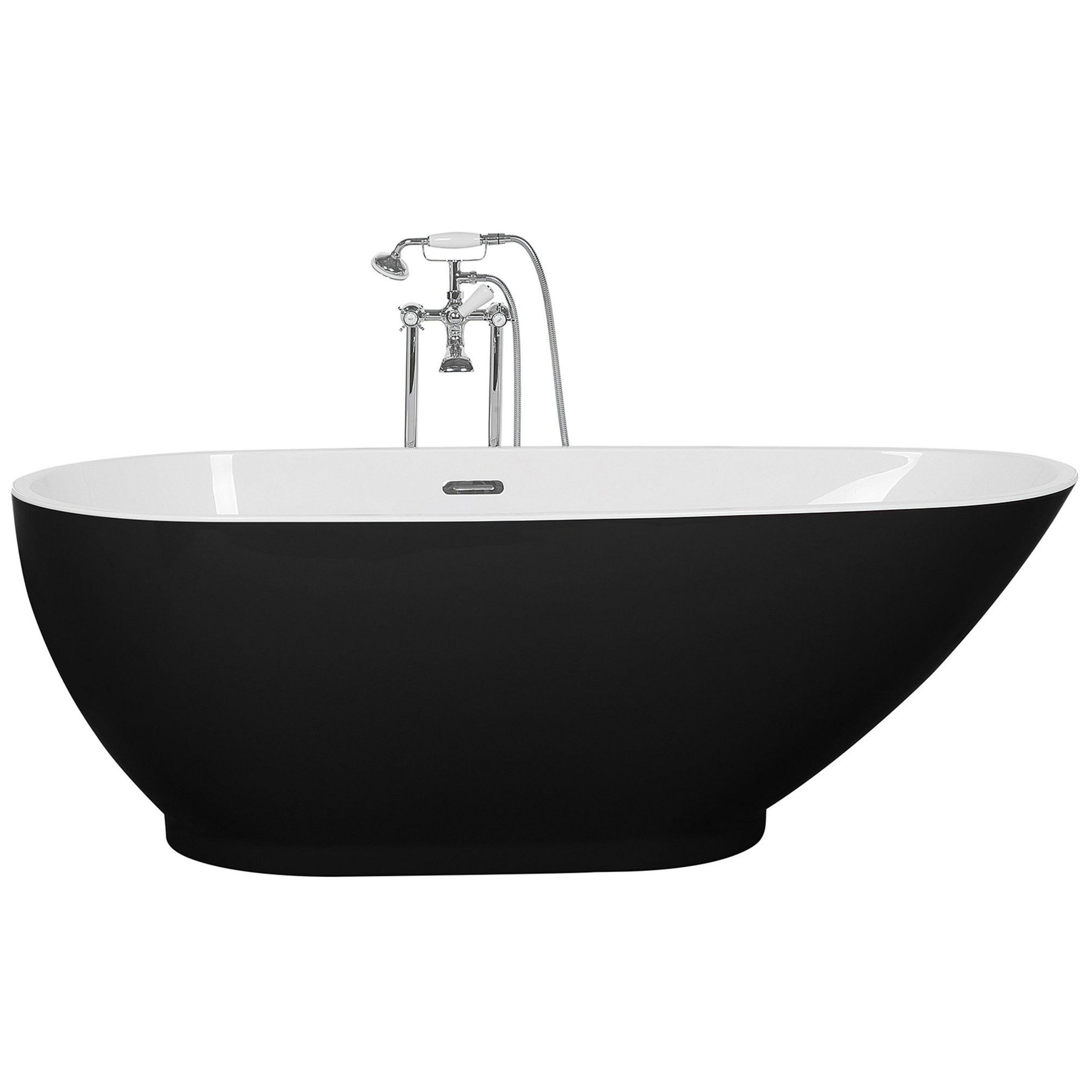 Fristående badkar GUIANA 1730 x 820 mm Svart/ Vit