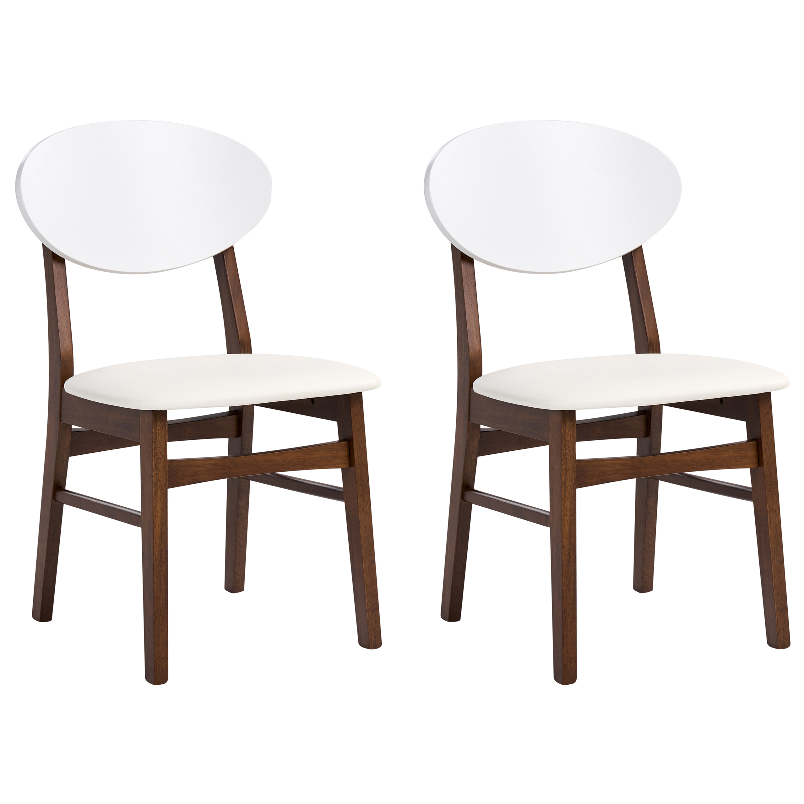 Set med 2 matstolar AMERY Trä Off-White/ Brun