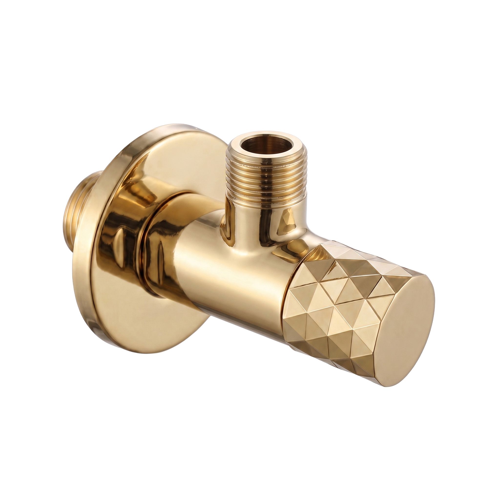 REA vinkelventil Diamond 03 1/2" x 3/8" , Guld, 6,8x5x4cm