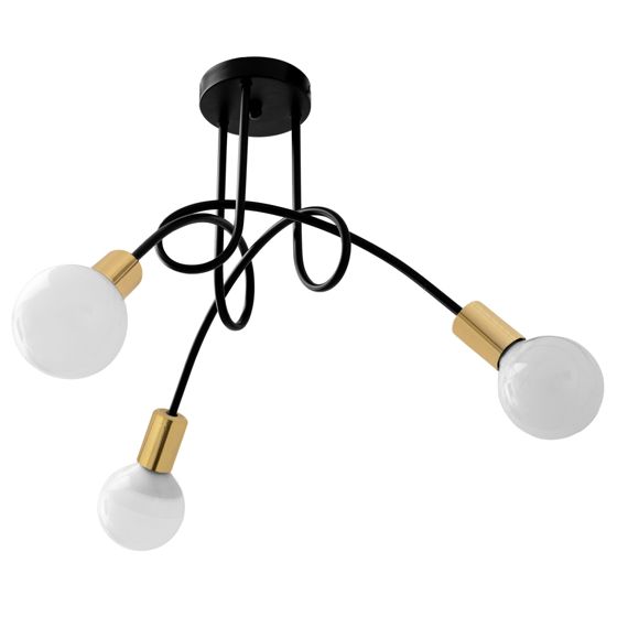 TOOLIGHT taklampa APP517-3C PARADISE Svart/Guld 60x60x40cm