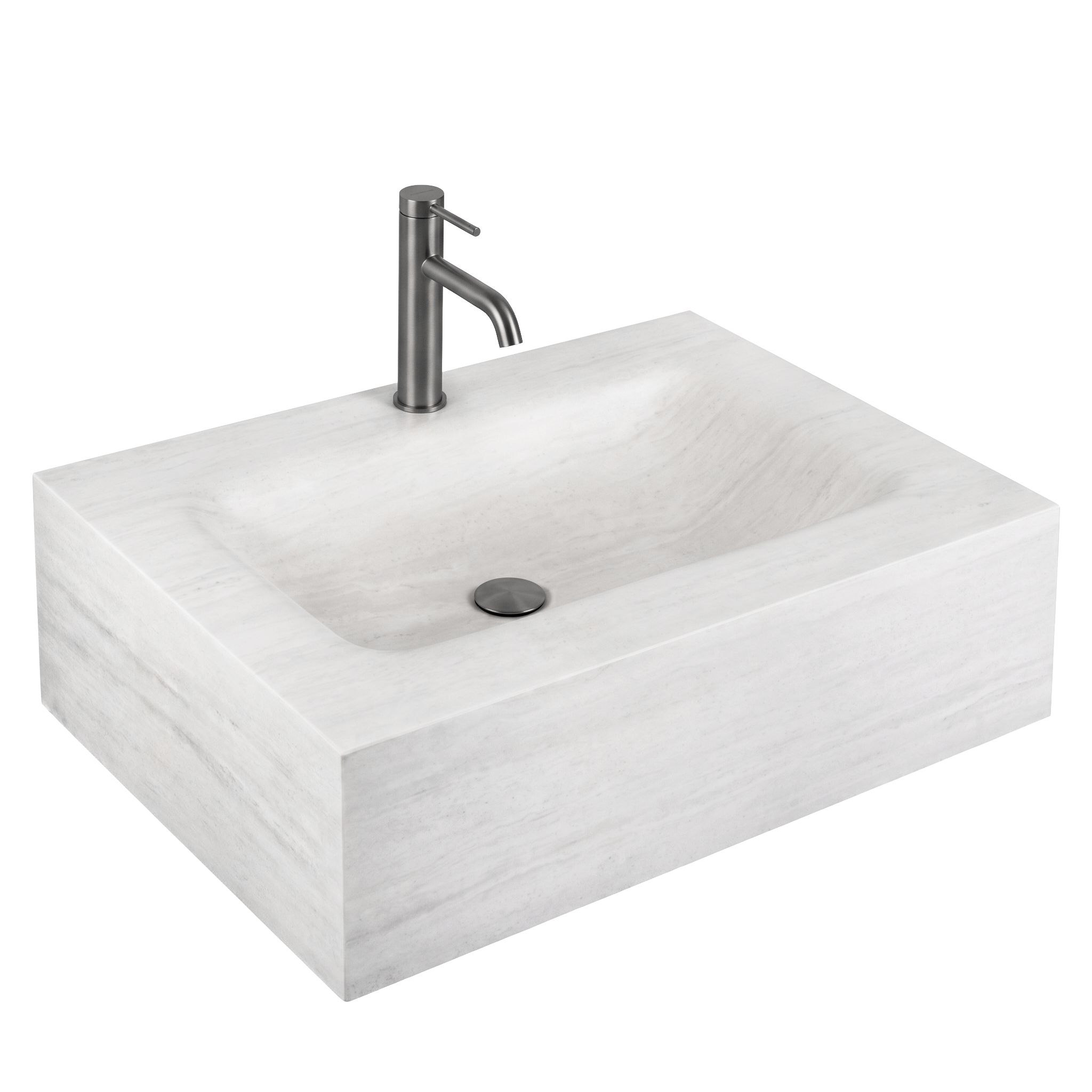 REA Vägghängt Tvättställ Apollo Muralto Roma 70 Grå, 70x50x20cm