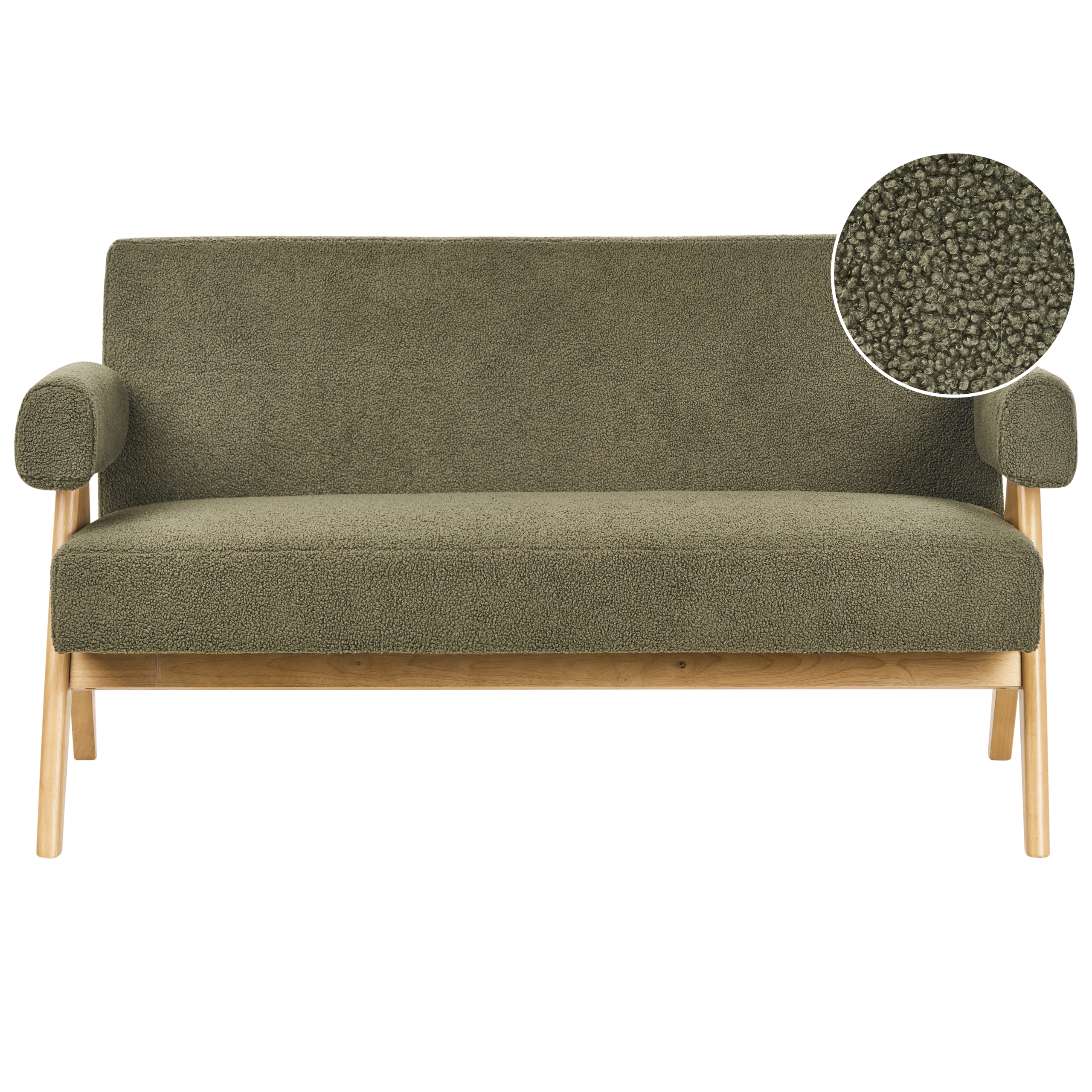 Soffa 2-sits TAMRE Bouclé Grön/ Ljusbrun