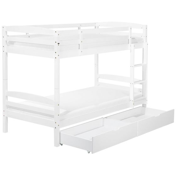 Våningssäng med lådor REGAT Furu Vit 90 x 200 cm