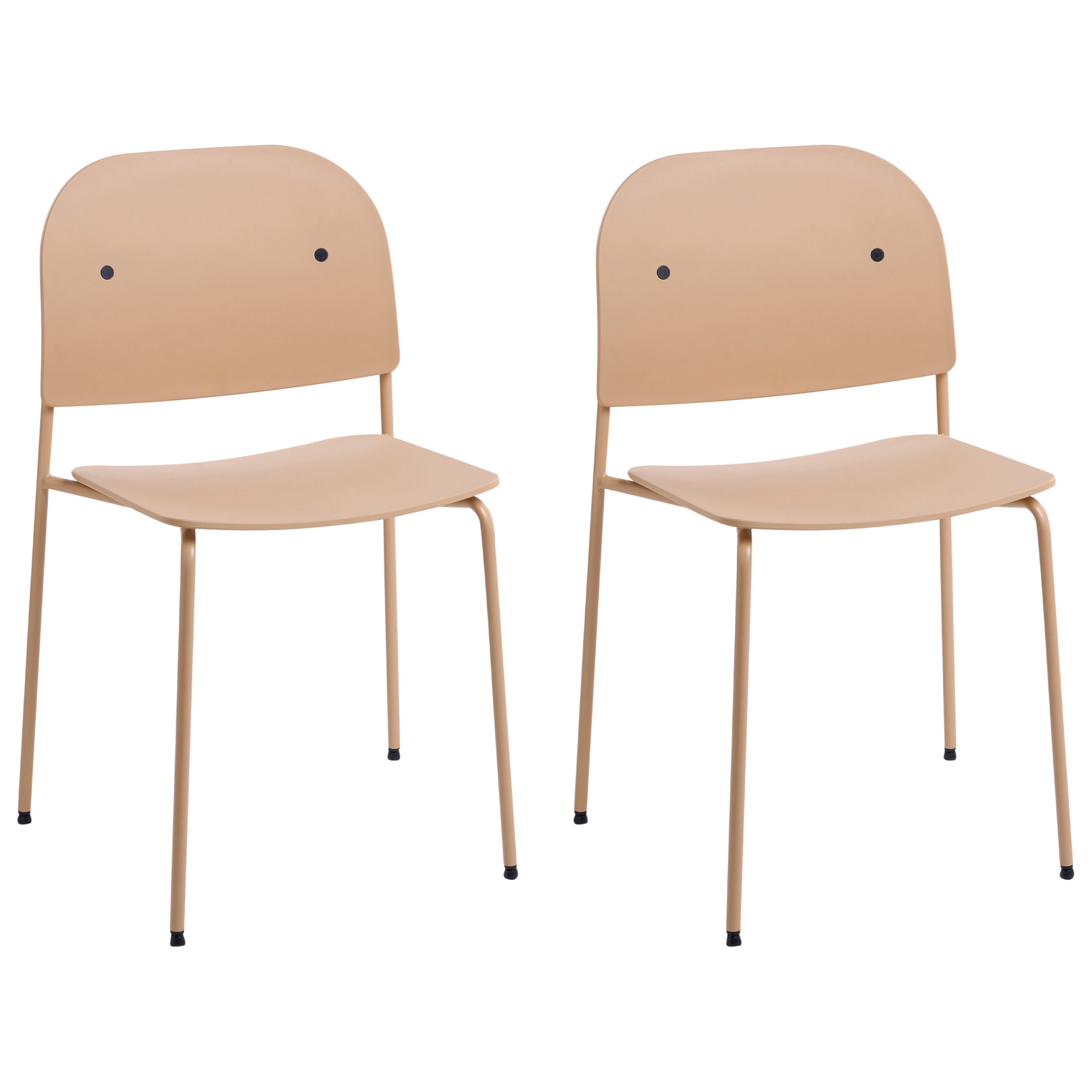 Set med 2 matstolar WINDUST Metall Beige