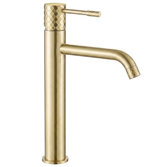 REA Tvättställsblandare Lungo Hög Borstat Guld, 13,5x20x30cm