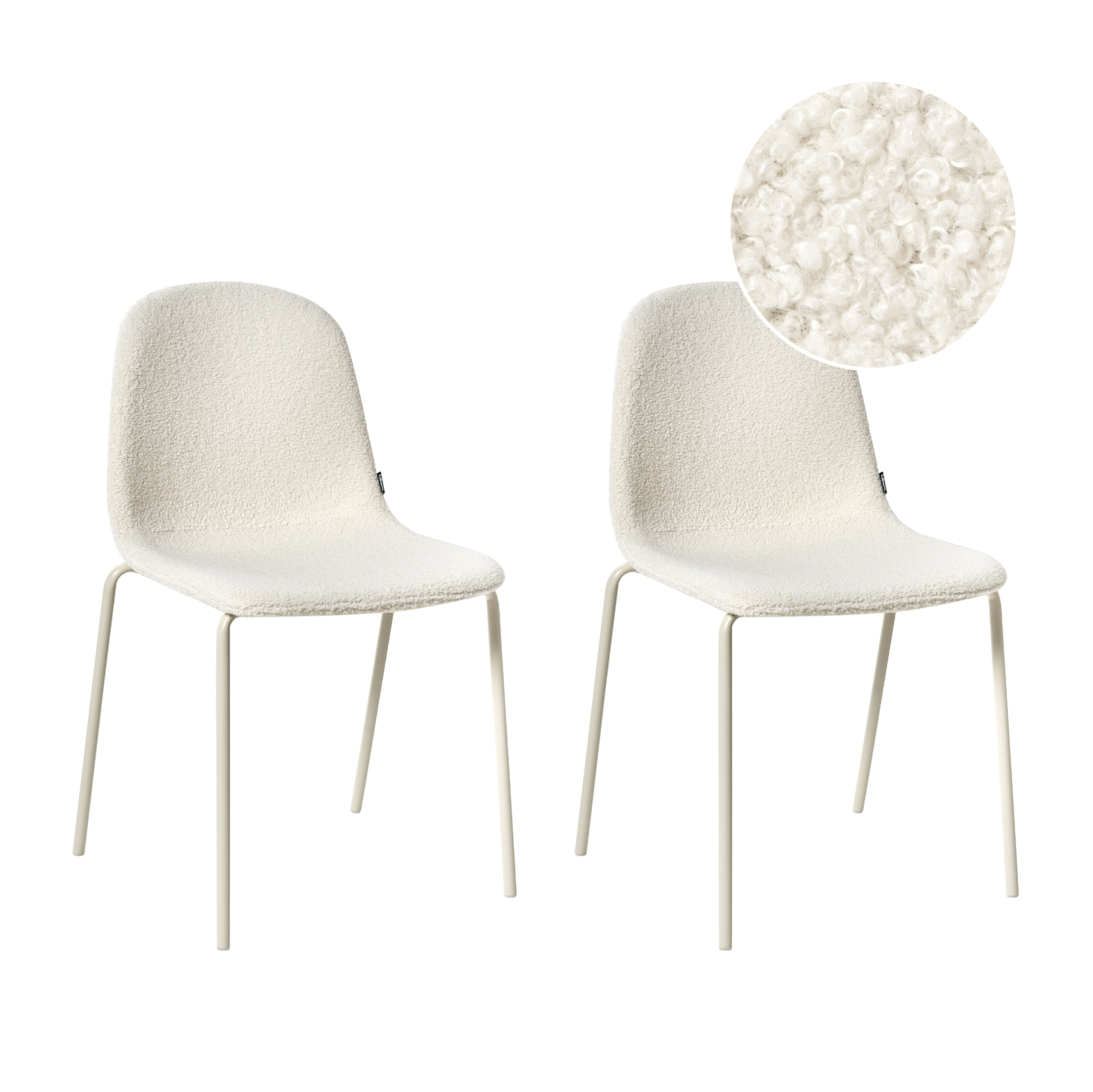 Set med 2 konferensstolar LOMA Bouclé Off-White