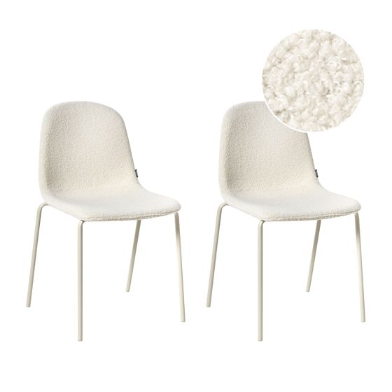 Set med 2 konferensstolar LOMA Bouclé Off-White