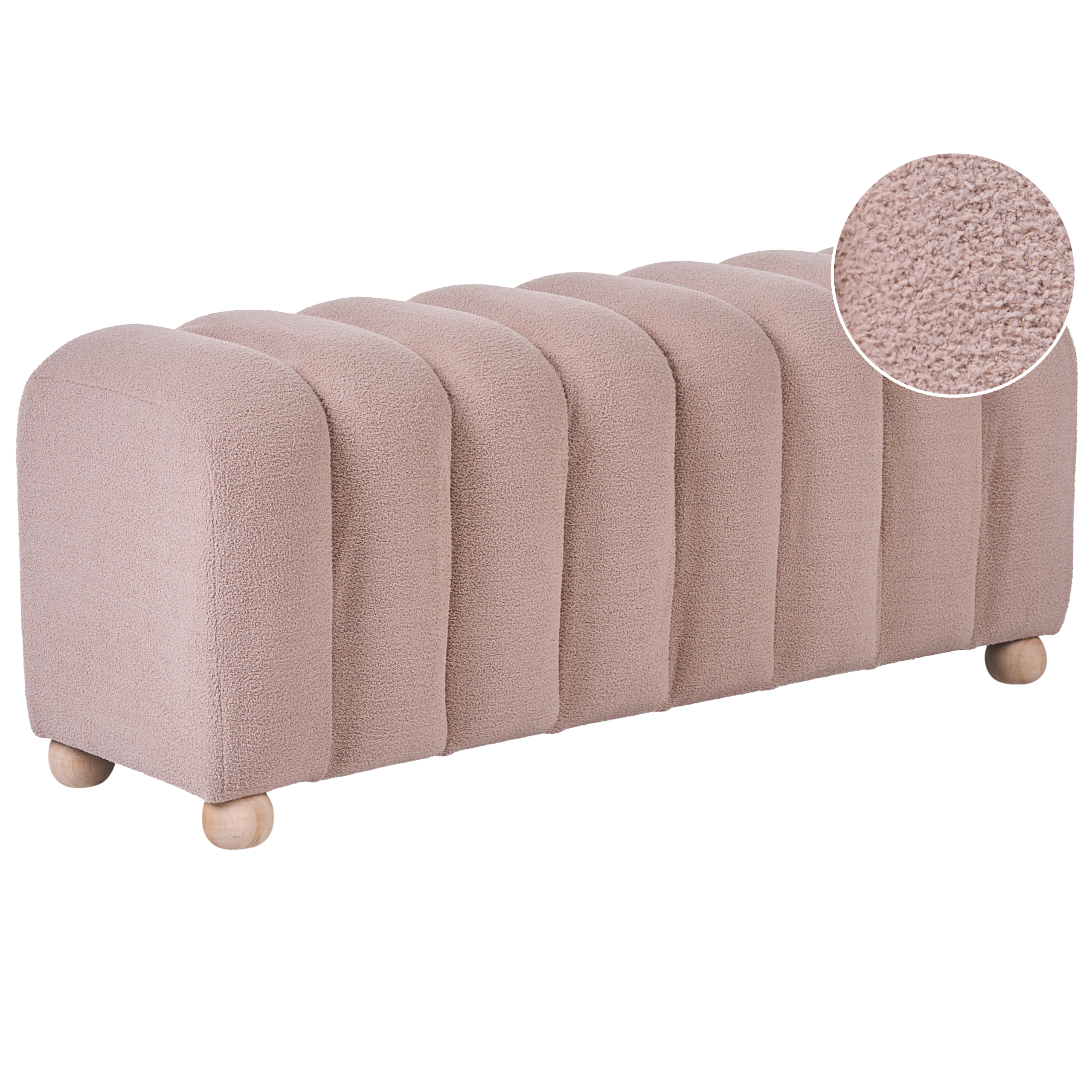 Klädd bänk IDYLLWILD Bouclé Beige