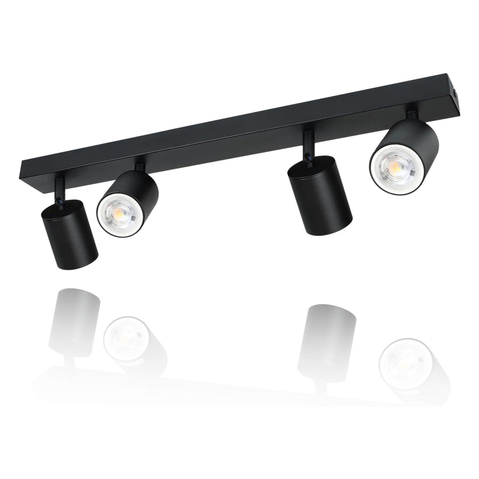NETTLIFE takspotlight med 4 ljuskällor, svart metall