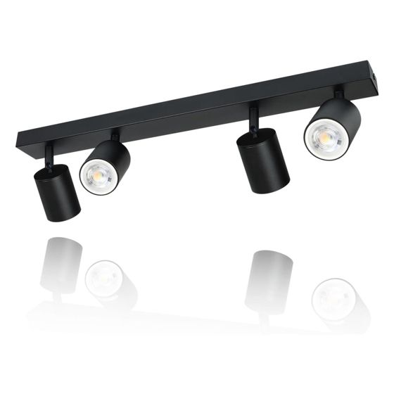 NETTLIFE takspotlight med 4 ljuskällor, svart metall