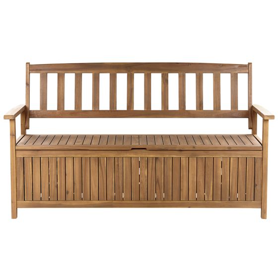 Trädgårdsbänk SOVANA 160 cm med förvaring Akaciaträ Brun