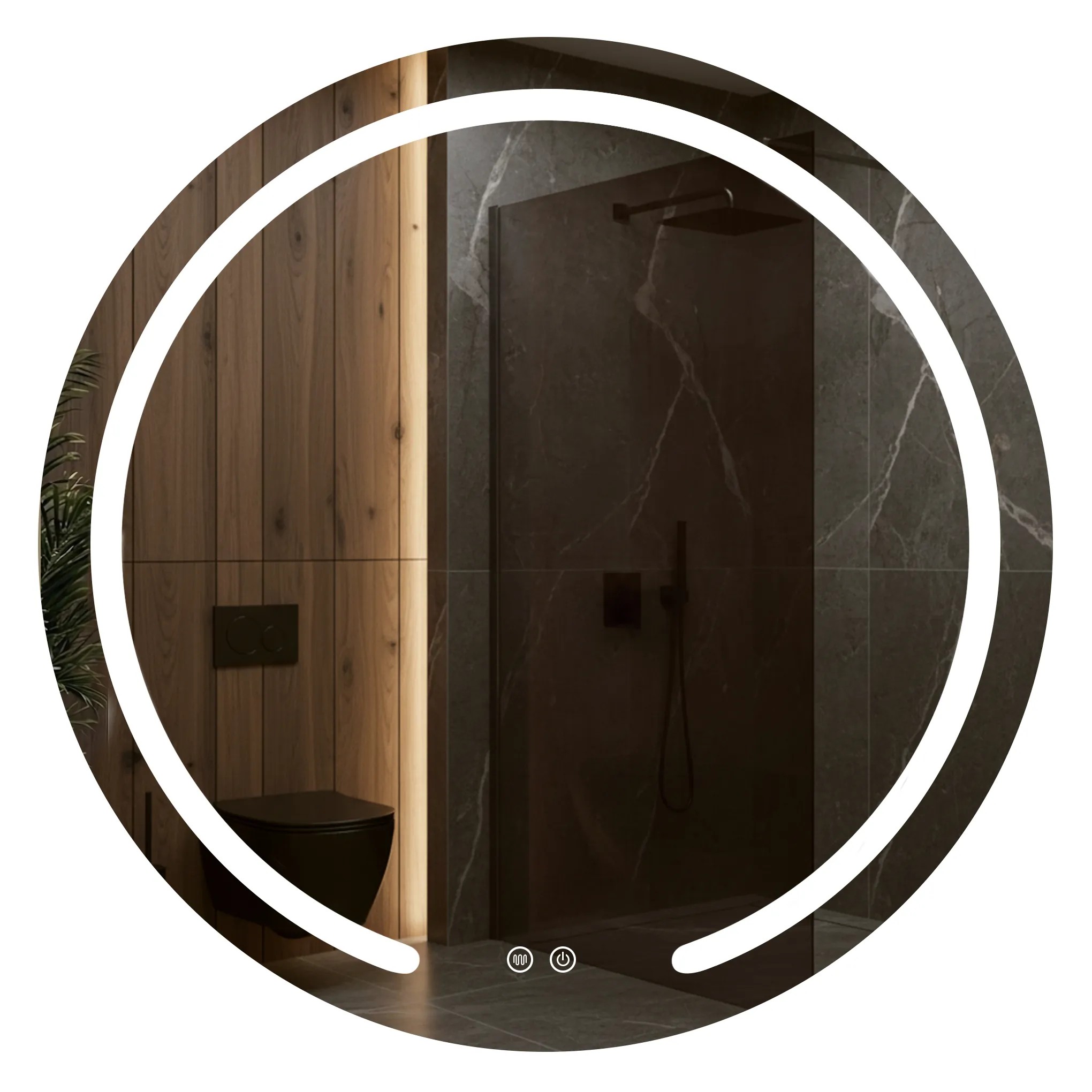 REA spegel MODERN 60cm LED Transparent 2,5x60x60cm