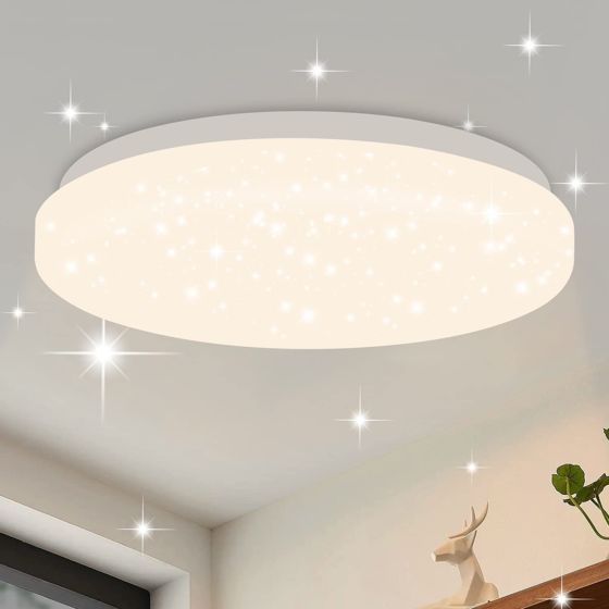 NETTLIFE LED - taklampa, 21 cm, 15 W, sovrum, halllampa, neutralvit, rundHall, stjärndekorationFör kök