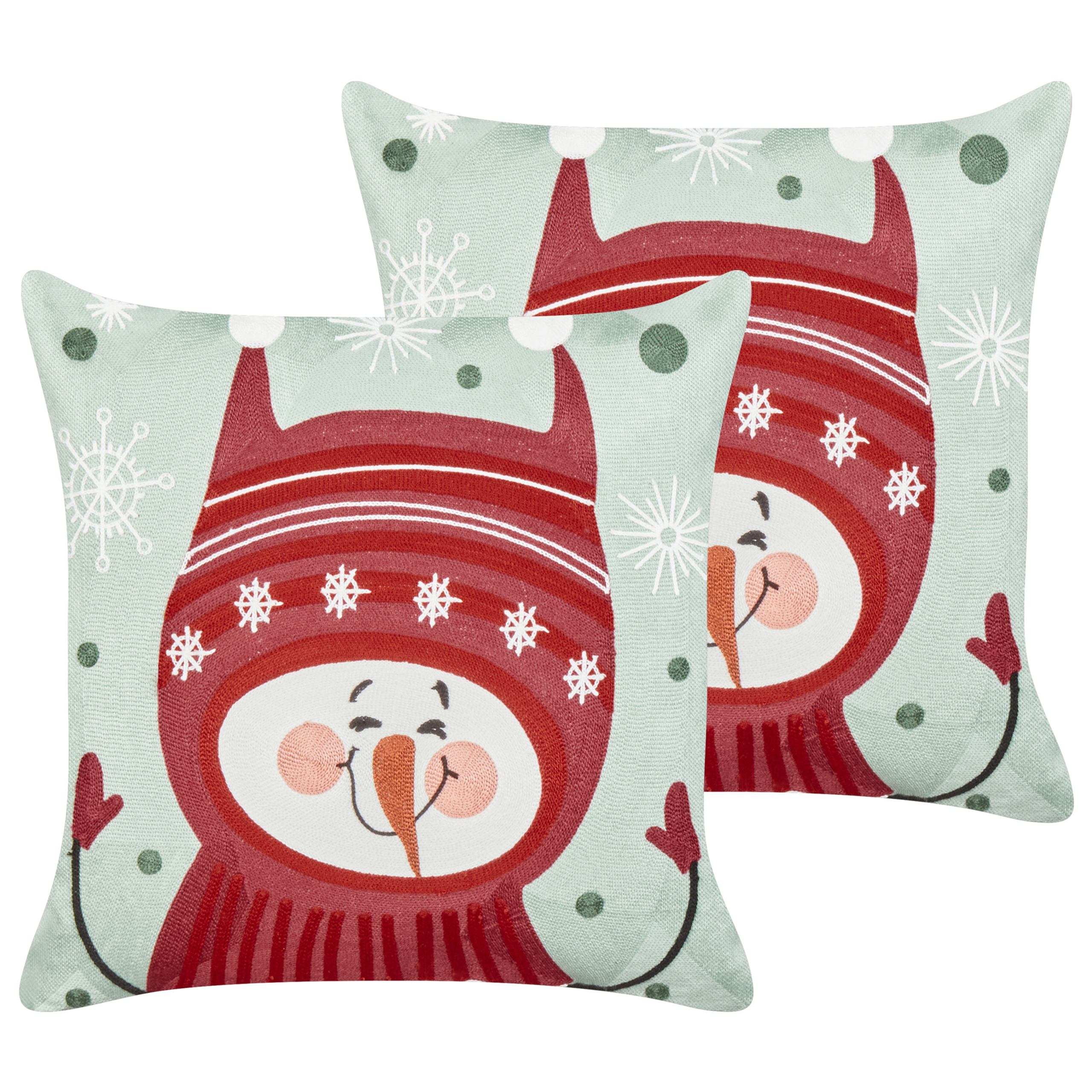 Set med 2 prydnadskuddar CUPCAKE 45 x 45 cm Bomull Röd