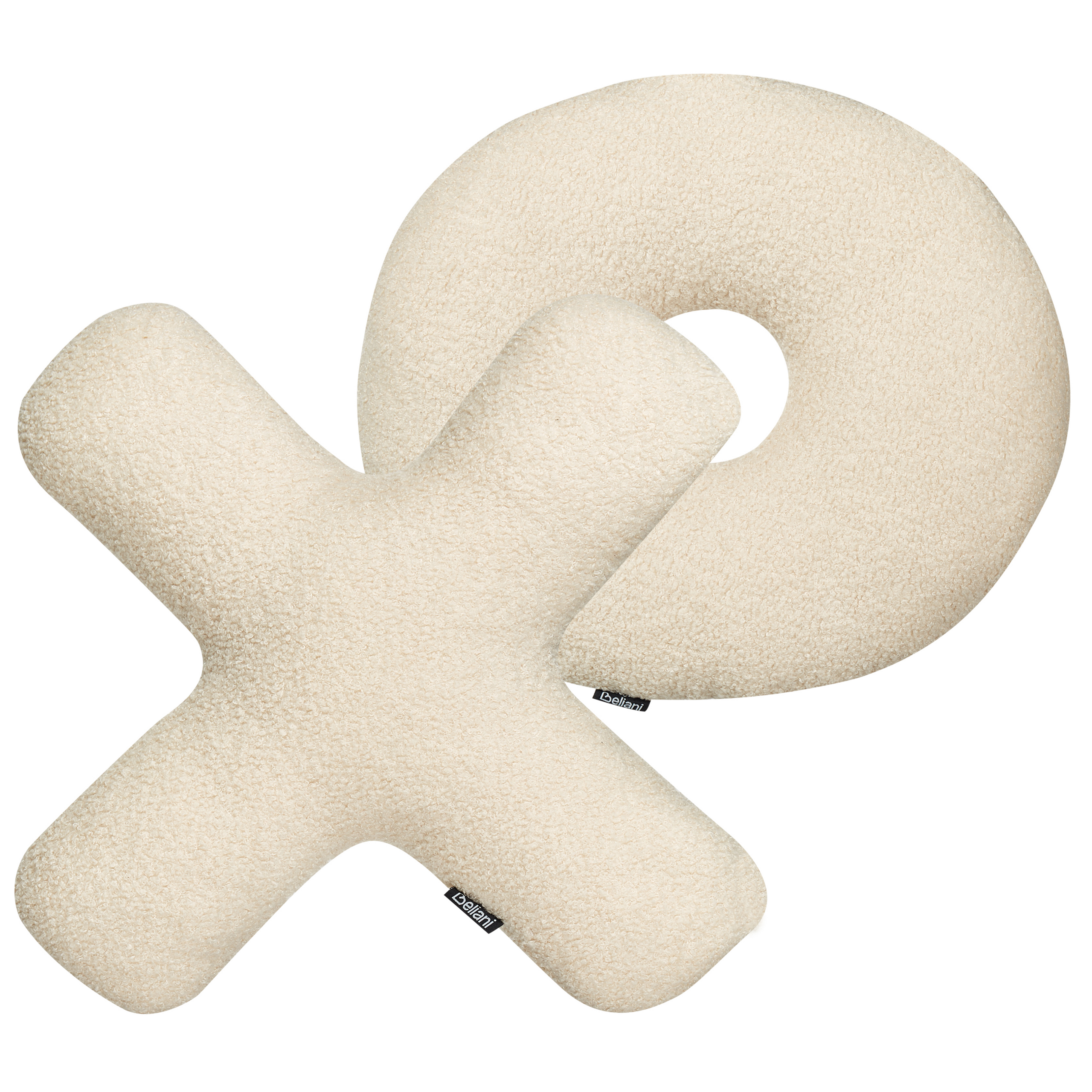 Set med 2 prydnadskuddar HESPERIS Bouclé Beige Monokromt