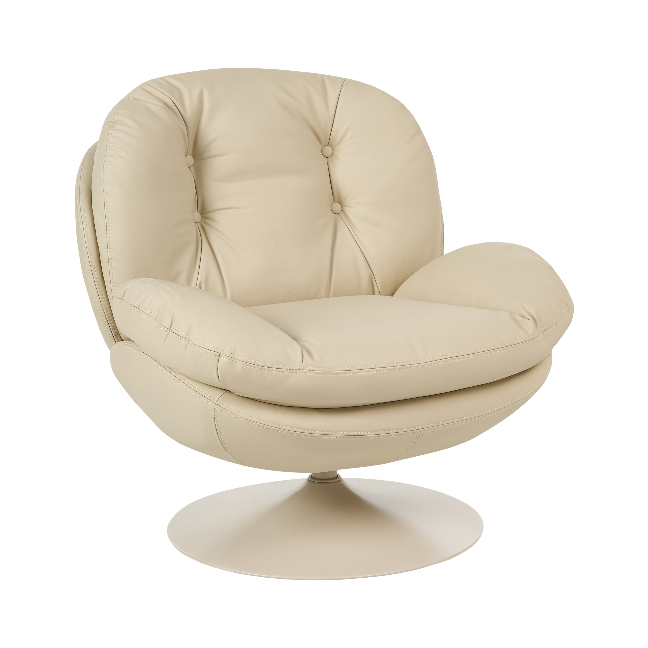 Svängbar fåtölj NOLVIK Konstläder Beige