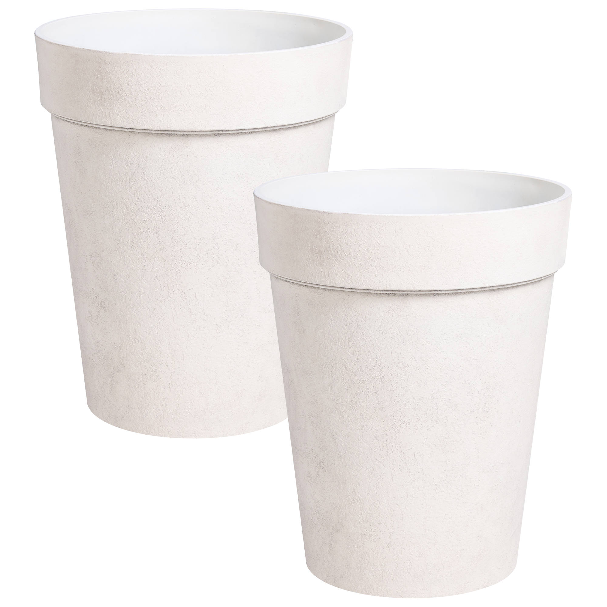Set med 2 växtkrukor TROLLIUS 41 cm Beige