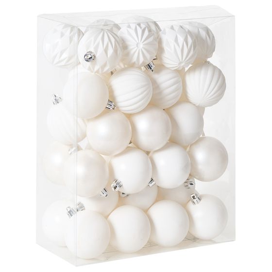 Set med 40 julgranskulor SAIMAA Off-White