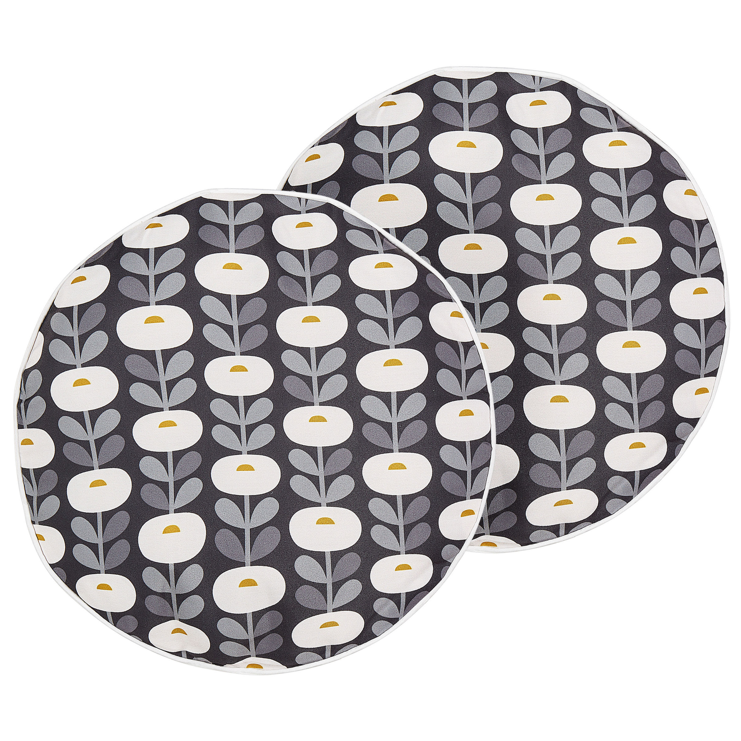 Set med 2 utomhusdynor VALSORDA Geometriskt tryck 40 x 40 cm Grå