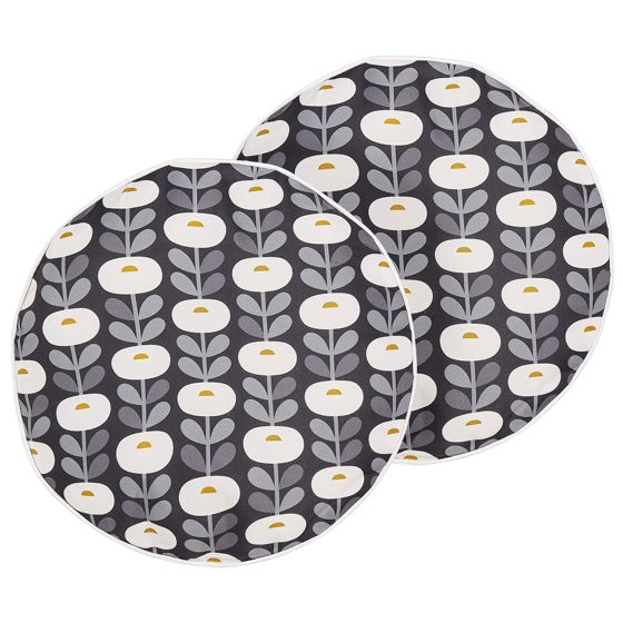 Set med 2 utomhusdynor VALSORDA Geometriskt tryck 40 x 40 cm Grå