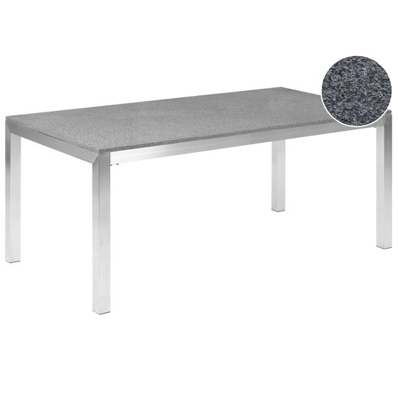 Trädgårdsmatbord GROSSETO 180 cm 90 cm Granit Polerad Grå