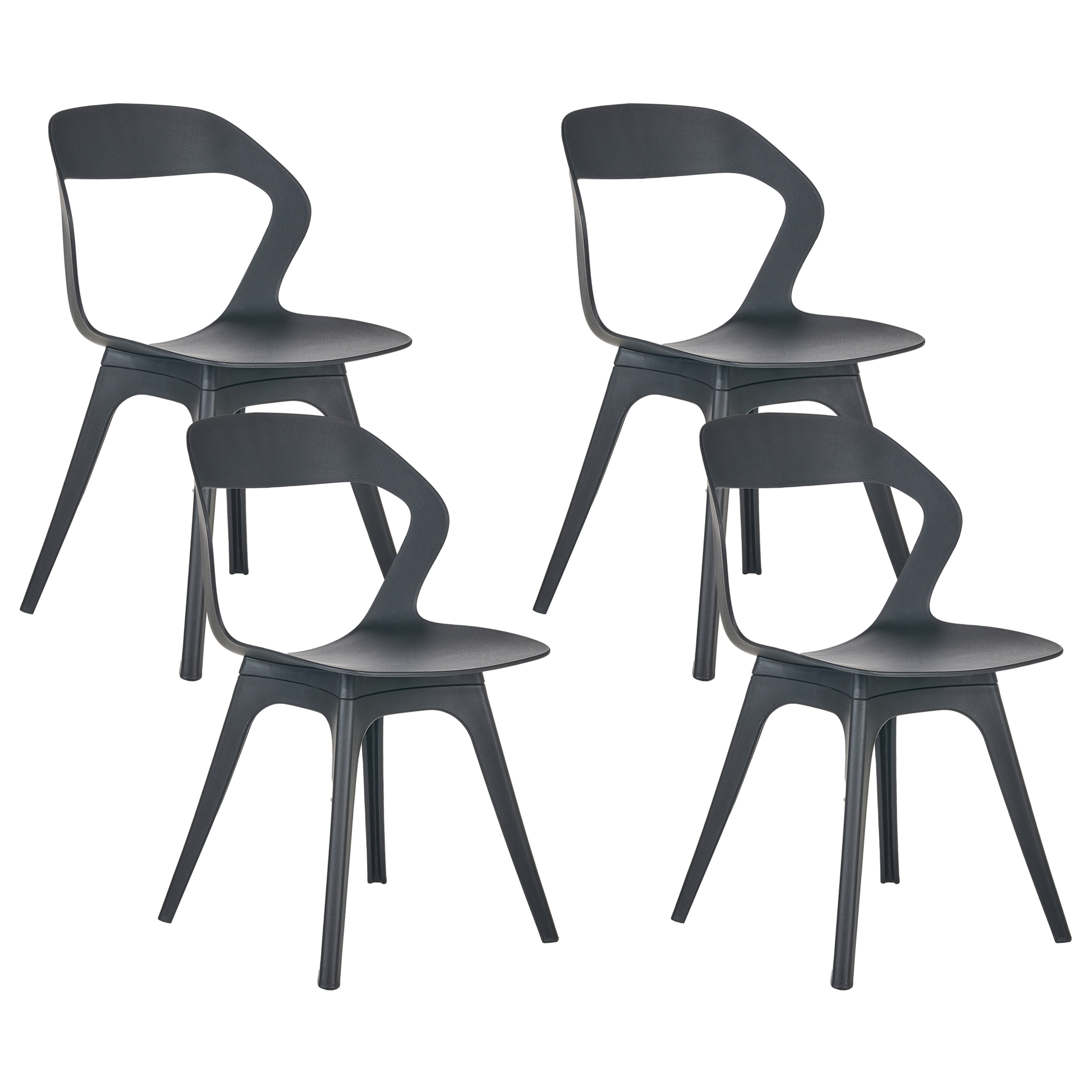 Set med 4 trädgårdsstolar LACHANIA Svart