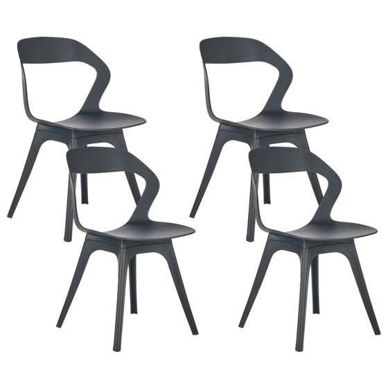Set med 4 trädgårdsstolar LACHANIA Svart
