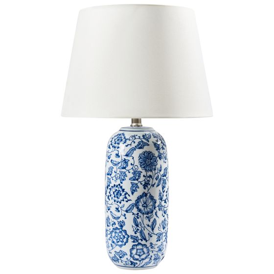 Bordslampa AIBONITO Porslin Vit/ Blå
