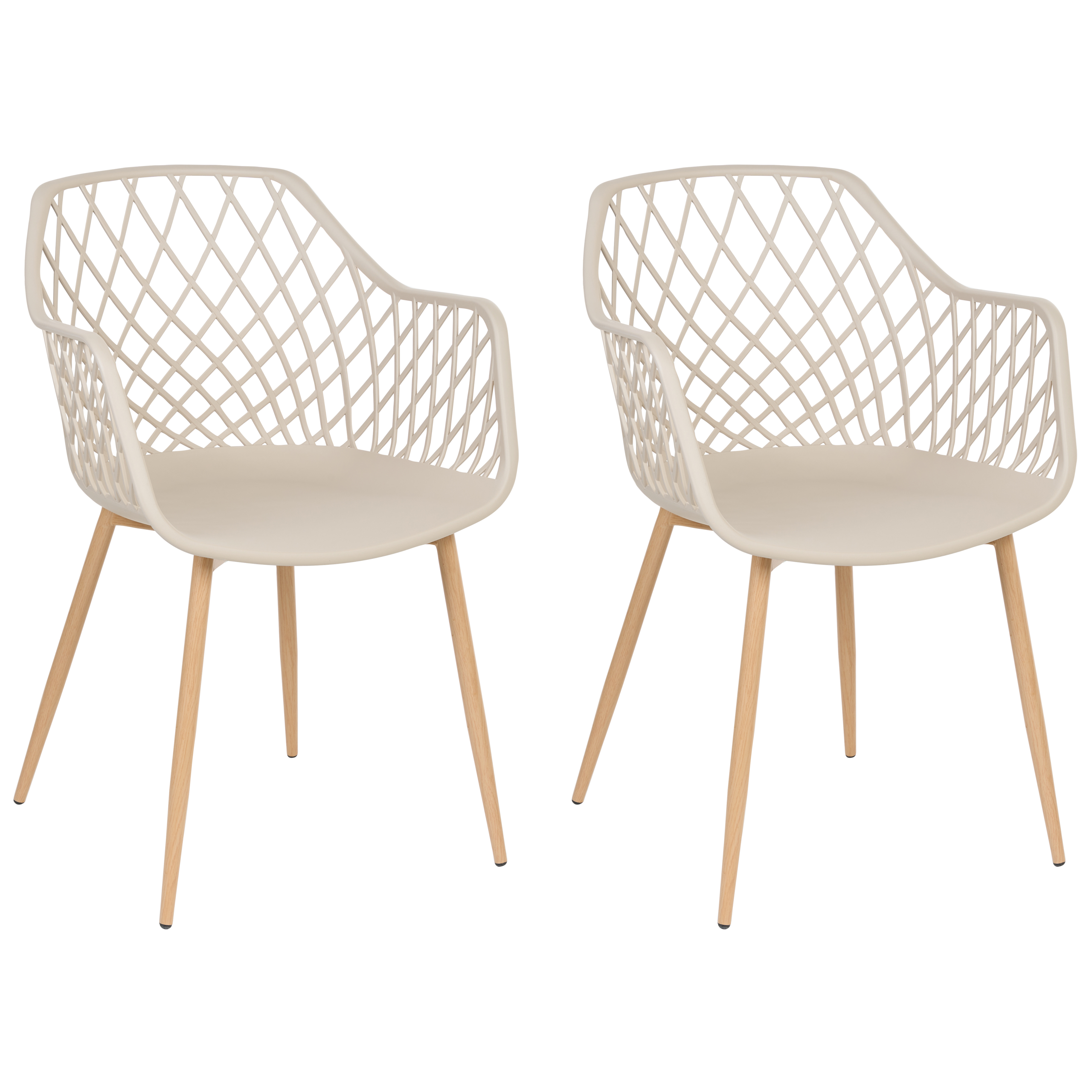 Set med 2 matstolar NASHUA Beige