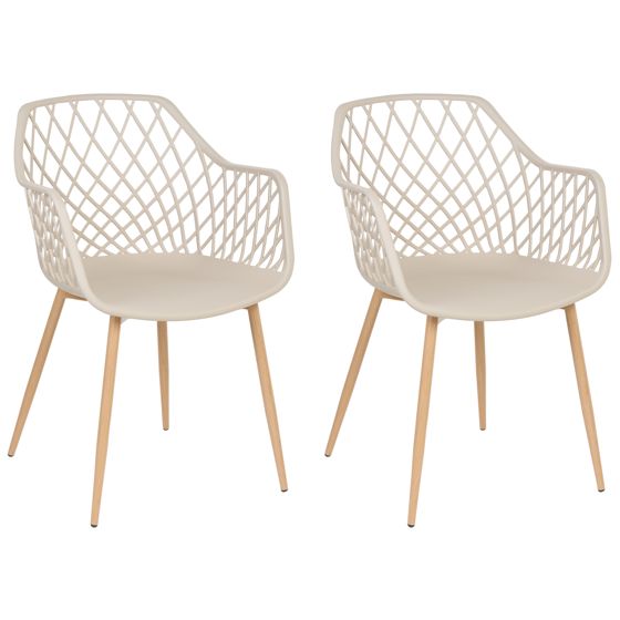Set med 2 matstolar NASHUA Beige