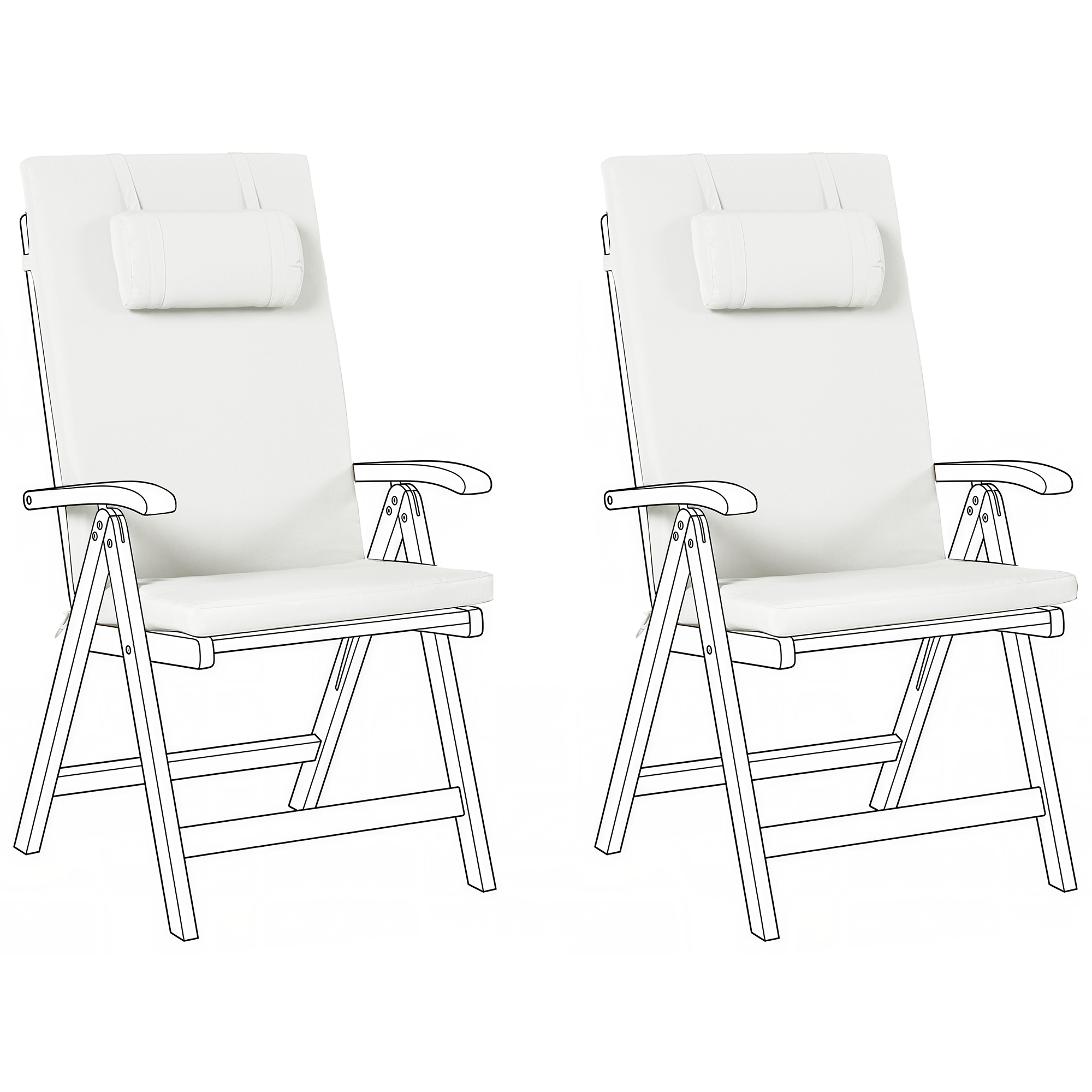 Set med 2 rygg-/sittdynor JAVA/AMANTEA PREMIUM 50 x 71 cm Off-White